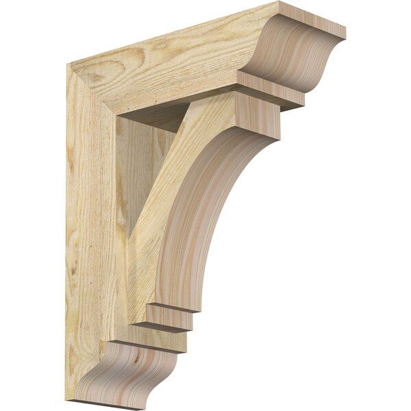 Ekena Millwork Imperial Traditional Rough Sawn Bracket w/ Offset Brace, Douglas Fir, 6"W x 16"D x 20"H BKT0604X16X20IMP01RDF - main